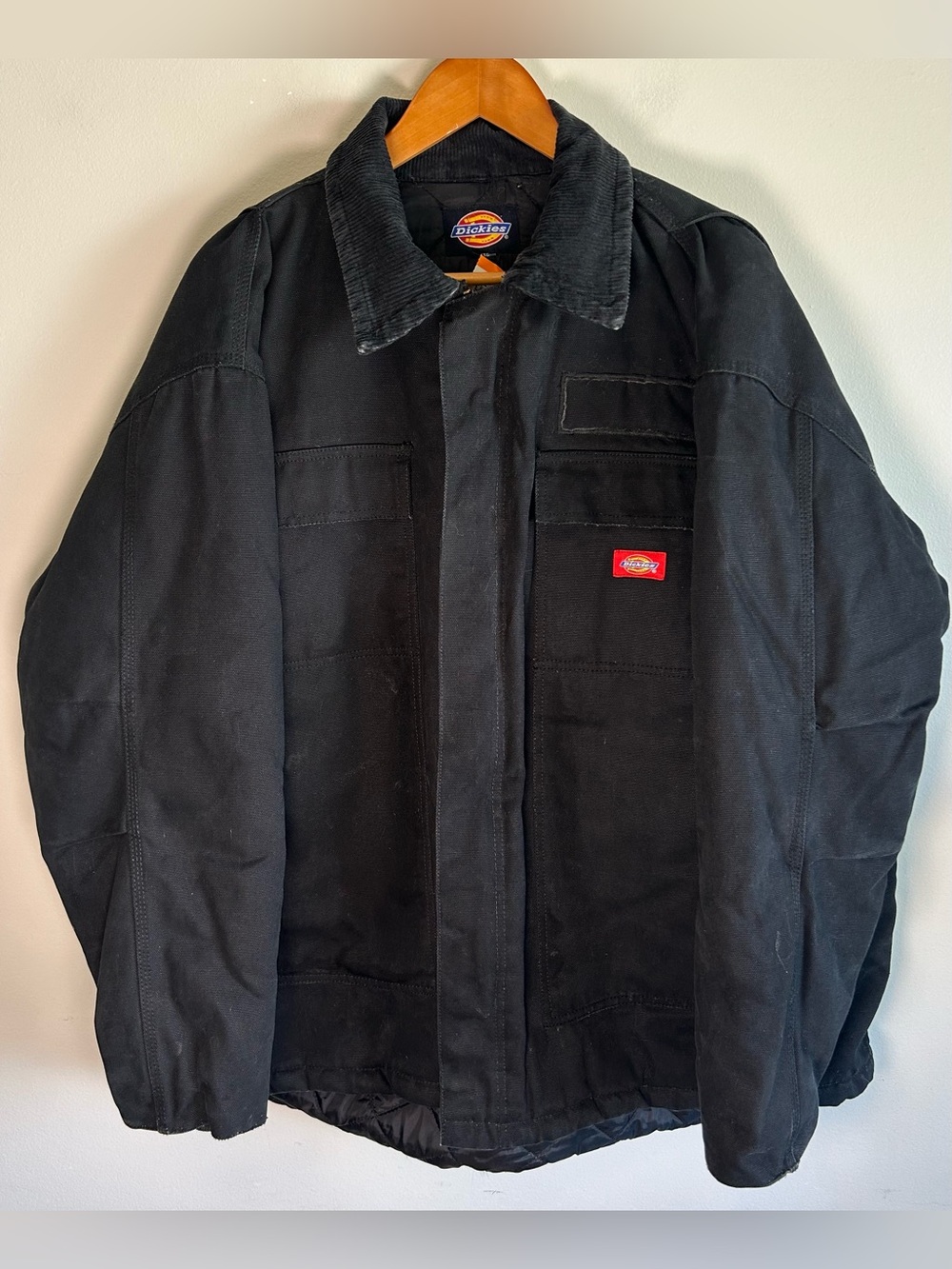 Vintage Dickies Detroit Style Quilt Insulated Duck Canvas Work Jacket XL Black